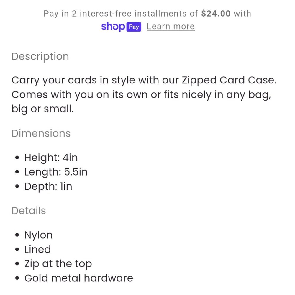 NWT Stoney Clover Lane card case - Picture 4 of 4